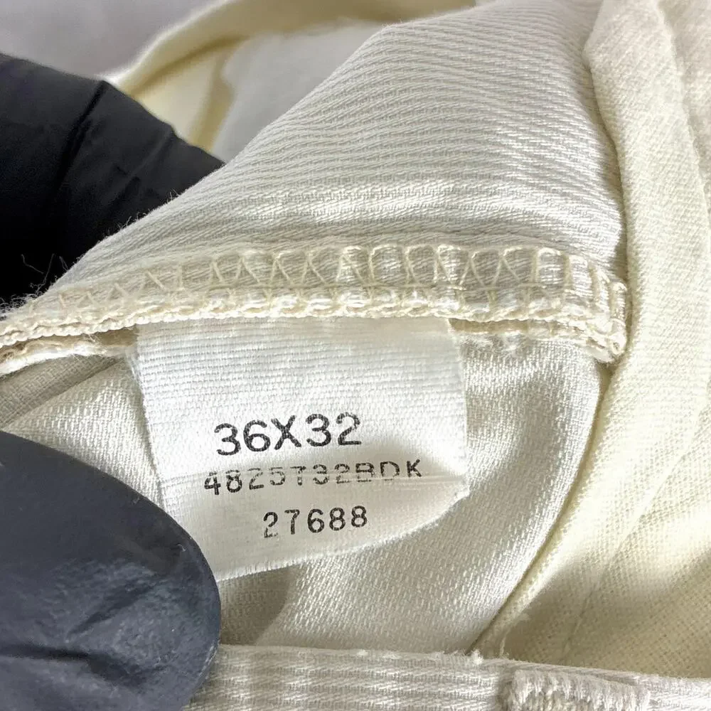 VTG Polo Ralph Lauren Pants Men 36x32 Ivory Tan Fine Hickory Striped Preppy 90s